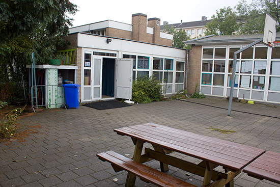 The entrance to the sports hall