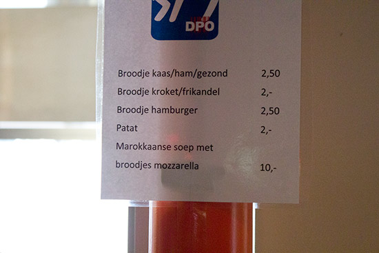The menu