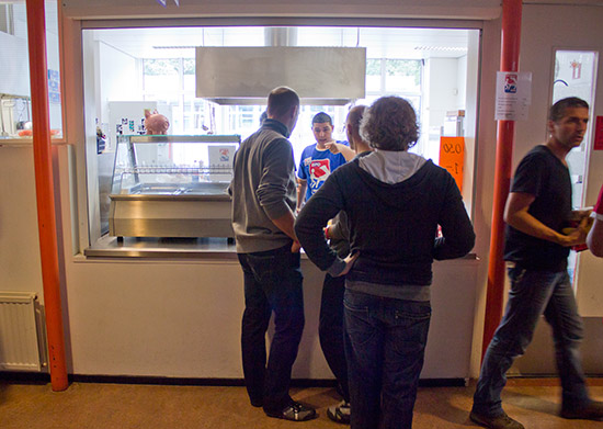The hot food counter