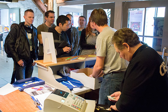 Some of the first paying customers arrive