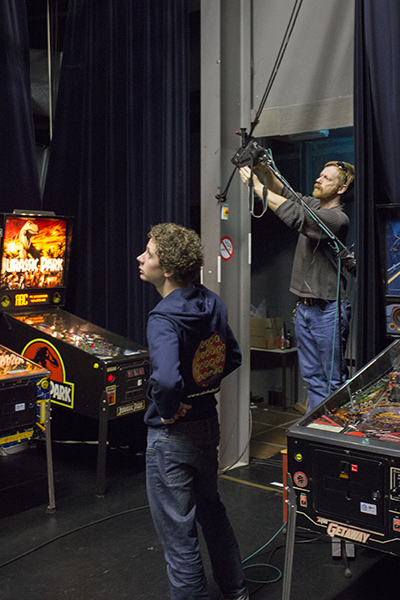 The playfield camera is set up for the first game