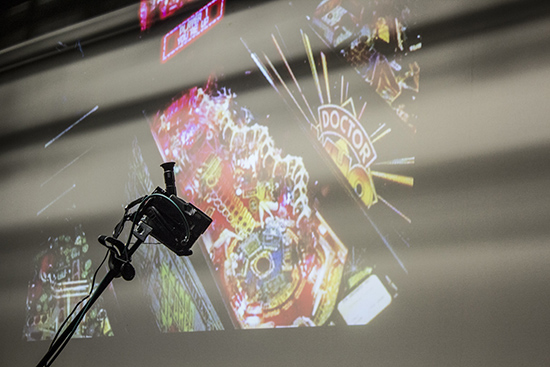 The over-the-shoulder camera showed the playfield and display on the screen