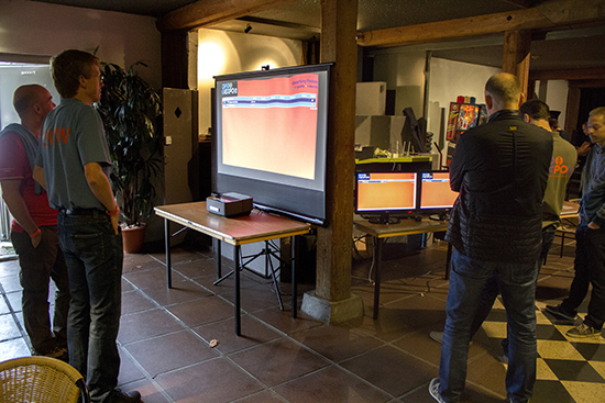Players check their scores and current position