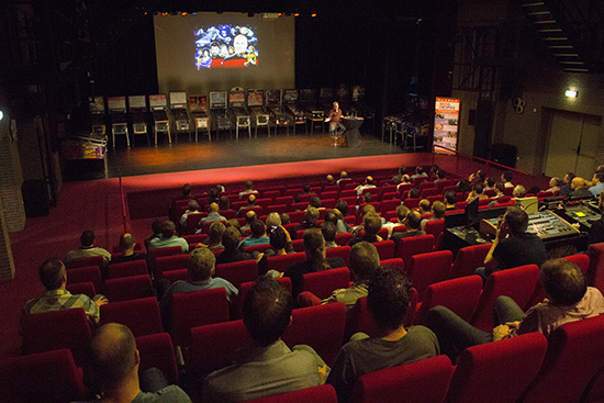 Plush, raked seating gave everyone a good view of the seminars