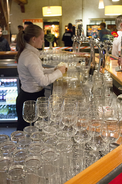 Beer, wine and soft drinks were available at the bar