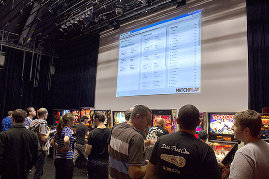 Matches and results were shown on the screen using the MatchPlay system