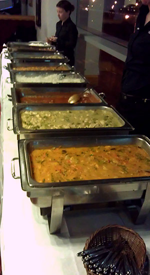 Free food and drink is provided