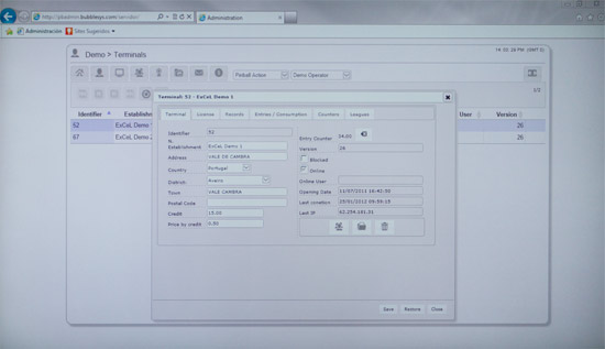 The tournament system screen