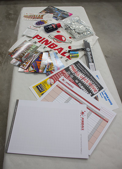 The Pinball Universe goodie bag