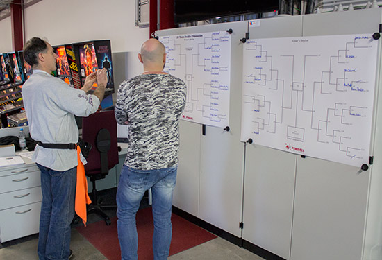 Players check their progress and next opponents