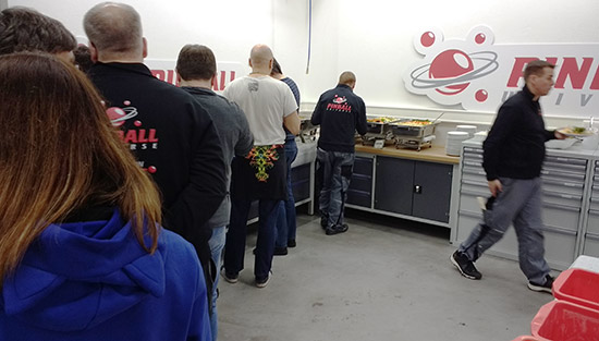 The queue for Sunday's lunch