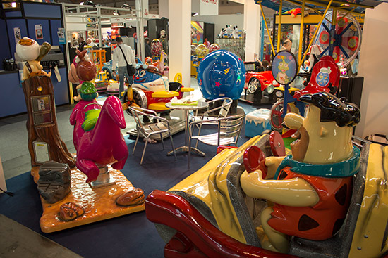 Some of the Enada stands in the amusements hall
