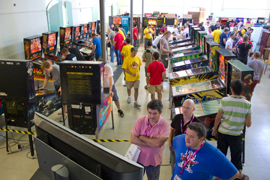 Players check their scores and positions