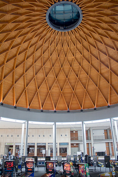 The roof over the arena