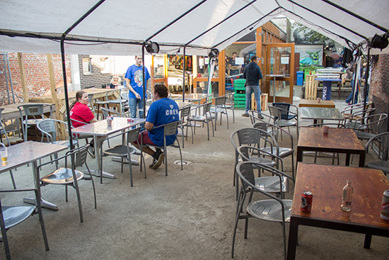 The covered patio