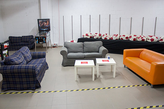 The chill-out zone (with the lights turned on)
