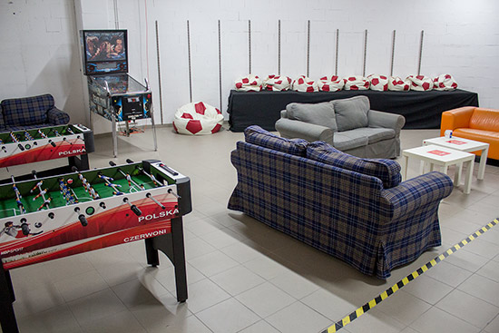 The chill-out zone (with the lights turned on)