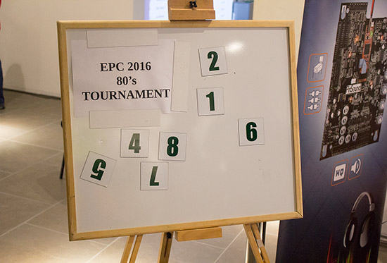 The machine numbers board for the '80s Tournament