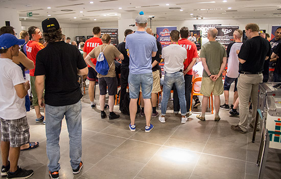 The crowd watches as the final begins