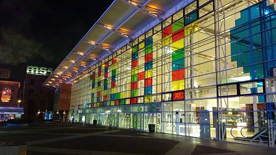 The shopping mall at the top of Manufaktura