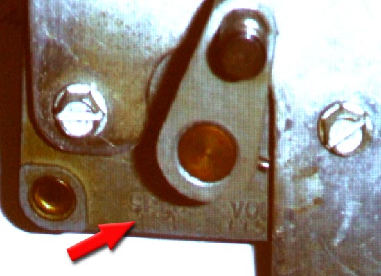 The location of the "Spec" number