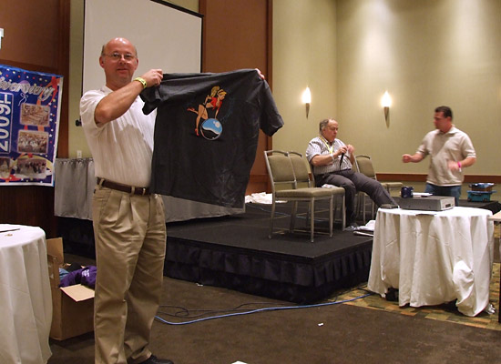 A T-shirt is the next free prize as another ticket is pulled