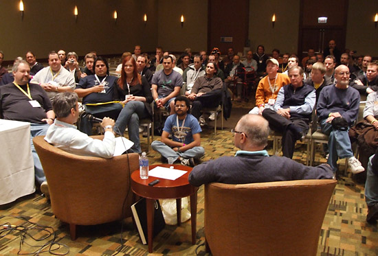 Larry with the audience