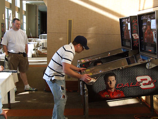 Don watches as Andy plays Dale Jr in the last match of the A Division