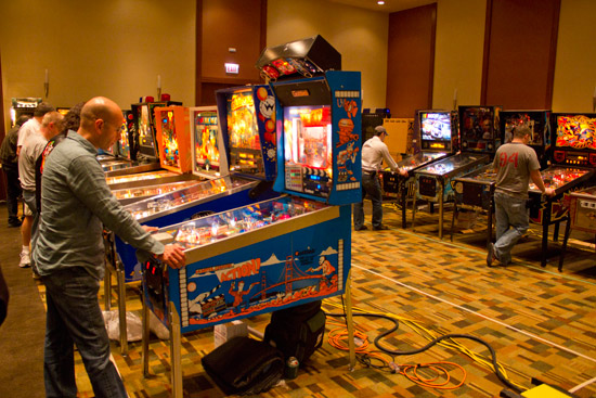 The games hall at 10pm on Wednesday