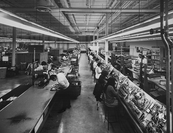 The bottom panel assembly line