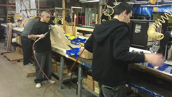 Playfield perparation begins with dimpling, drilling and T-nuts fitted