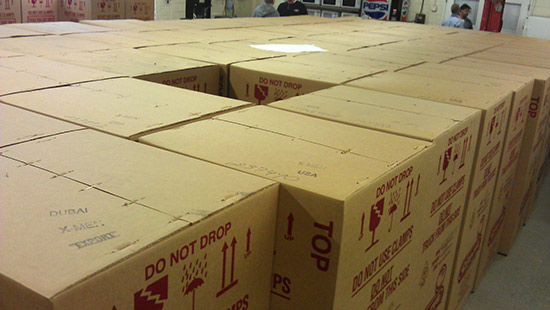Rows of completed games waiting to ship
