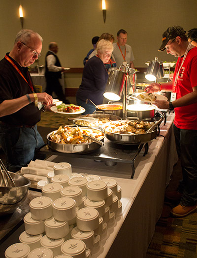 buffet-style hot and cold food was available