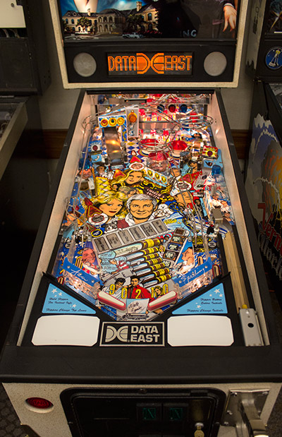The playfield, featuring references to the many shows he produced