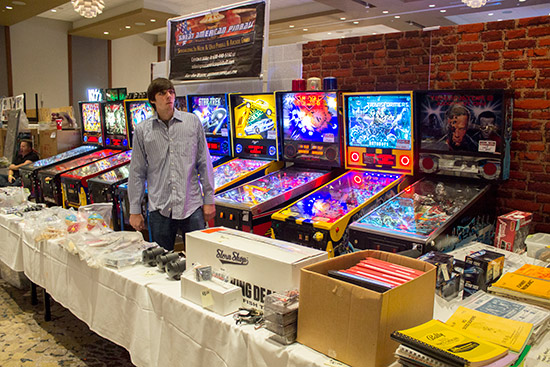 Great American Pinball's display of machines