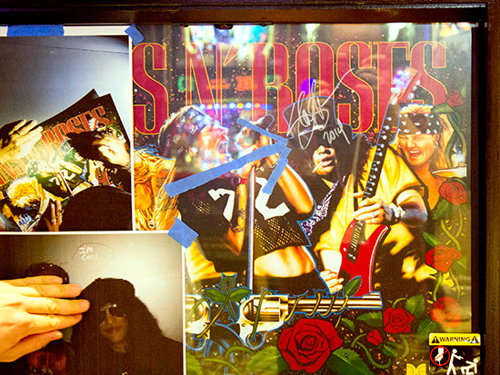 The Pincades stand also featured a Guns N' Roses signed by Slash