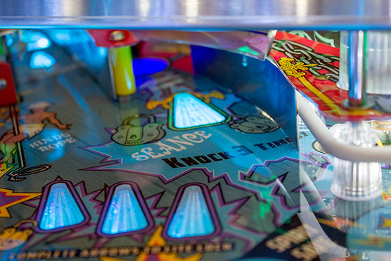 The Houdini playfield with an Addams Family reference 