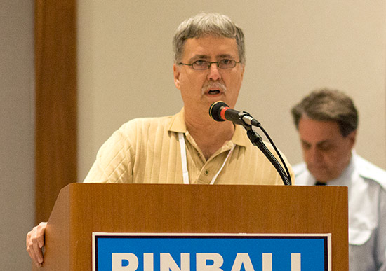 Winner of the Pinball Expo Support and Service award, Jay Stafford