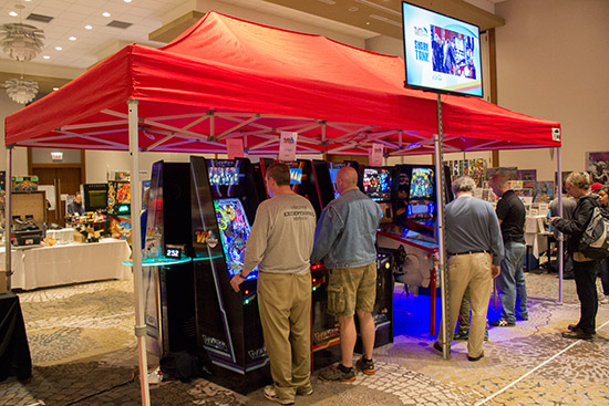 The next central block began with VP Cabs showing their many different models of virtual pinball games