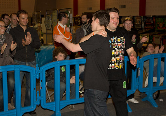 Franck congratulates David