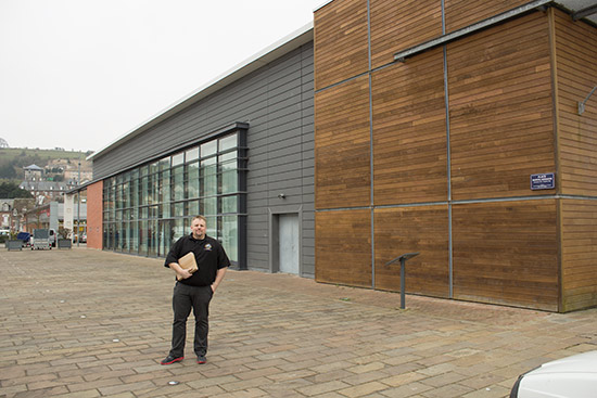 Andrew Heighway outside the Flip Expo show hall 