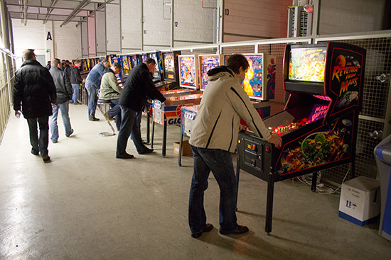 One of the rows on machines up on the fifth floor