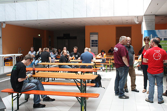 The eating and drinking area, with some nice wheat beers served