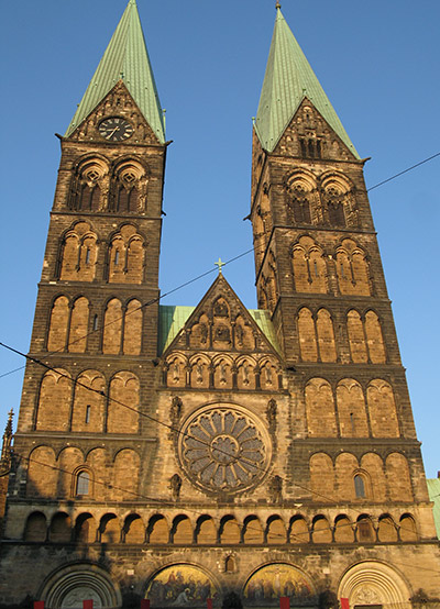 Bremen Cathedral situated in the market square in the centre of Bremen, in northern Germany