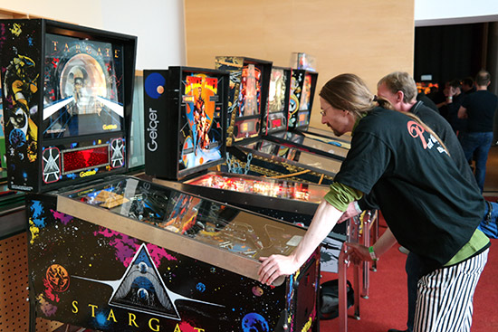 Entering the second floor with the main Open tournament machines
