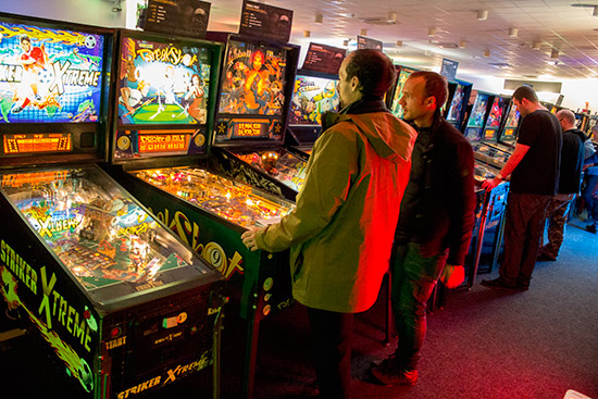 Inside the free-play hall