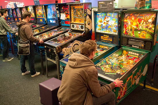 Inside the free-play hall