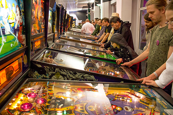 Inside the free-play hall