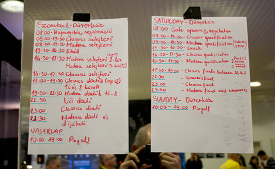 The planned timetable