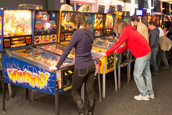 Inside the free-play hall